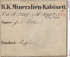 Etiketten zu Silber Gediegen (NHMW-MIN-Aq590)